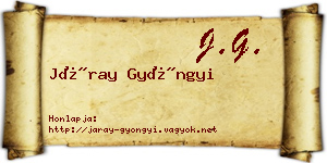 Járay Gyöngyi névjegykártya