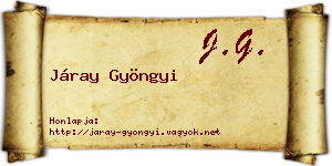 Járay Gyöngyi névjegykártya